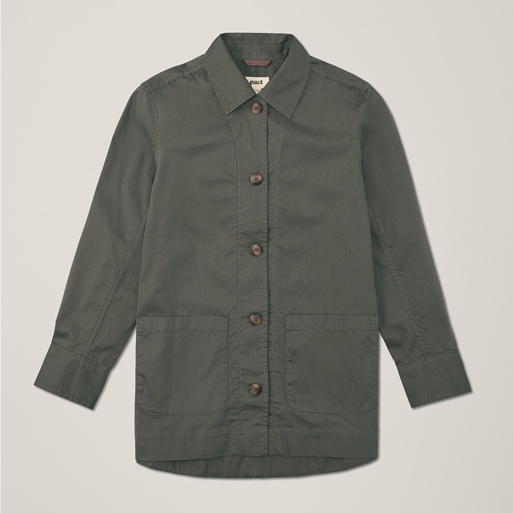 NWT Pact Organic Daily Twill Oversized Lightweight Jacket XXS / XS / S - Picture 3 of 12